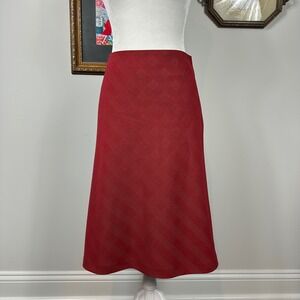 Vero Moda Red Black Plaid Pinstripe Pencil Skirt - SIZE 34 Edgy Grunge Split